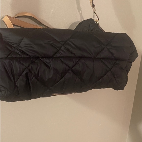 Ann Klein Black Quilted Tote Bag with Tan Accents - Picture 12 of 12